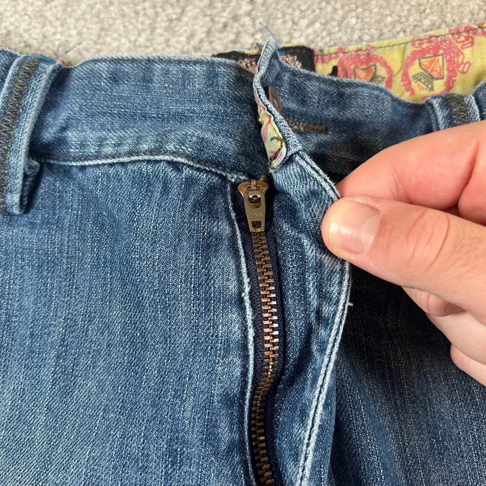Hood Rich Jeans Men 38 Blue Denim Baggy Benjamin Franklin Embroidered Y2K Style